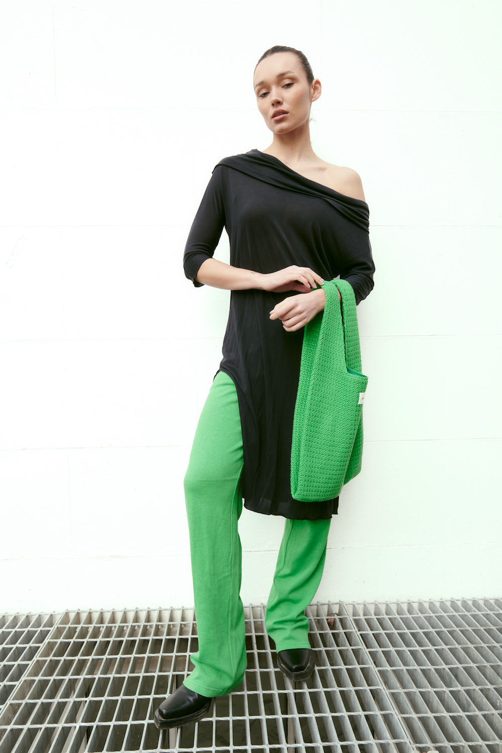 La G Knit Bag - Green