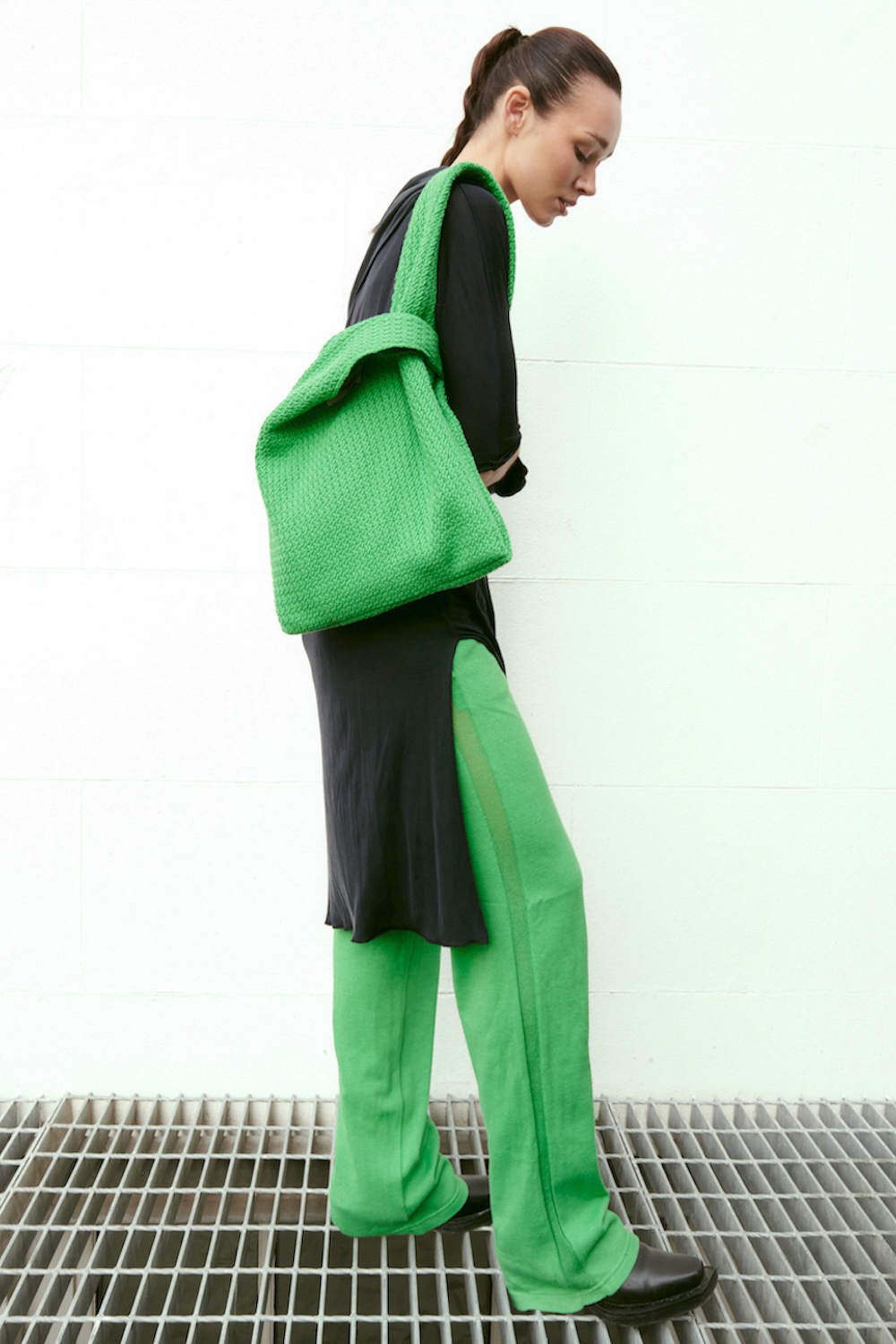 La G Knit Bag - Green
