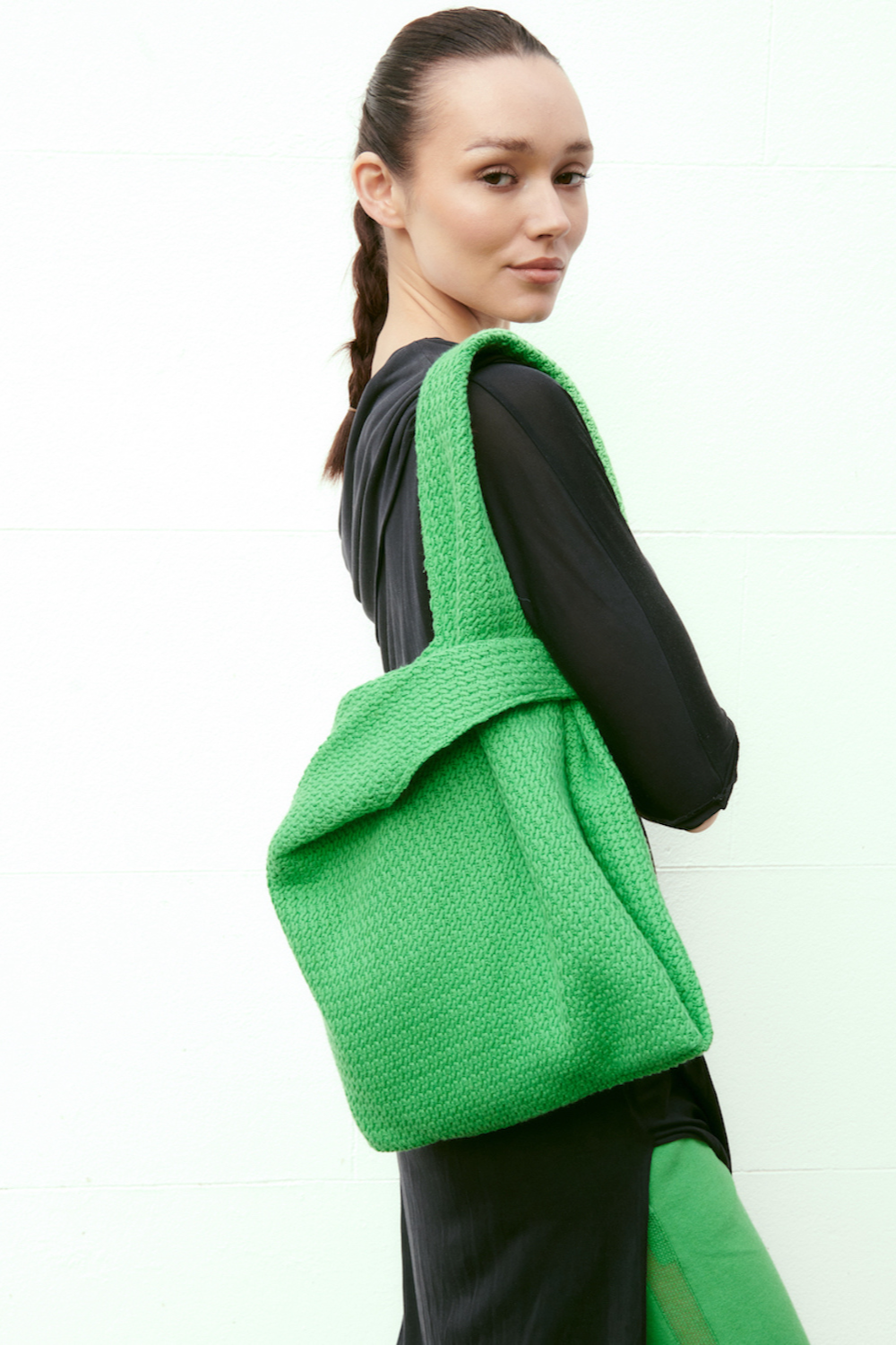 La G Knit Bag - Green