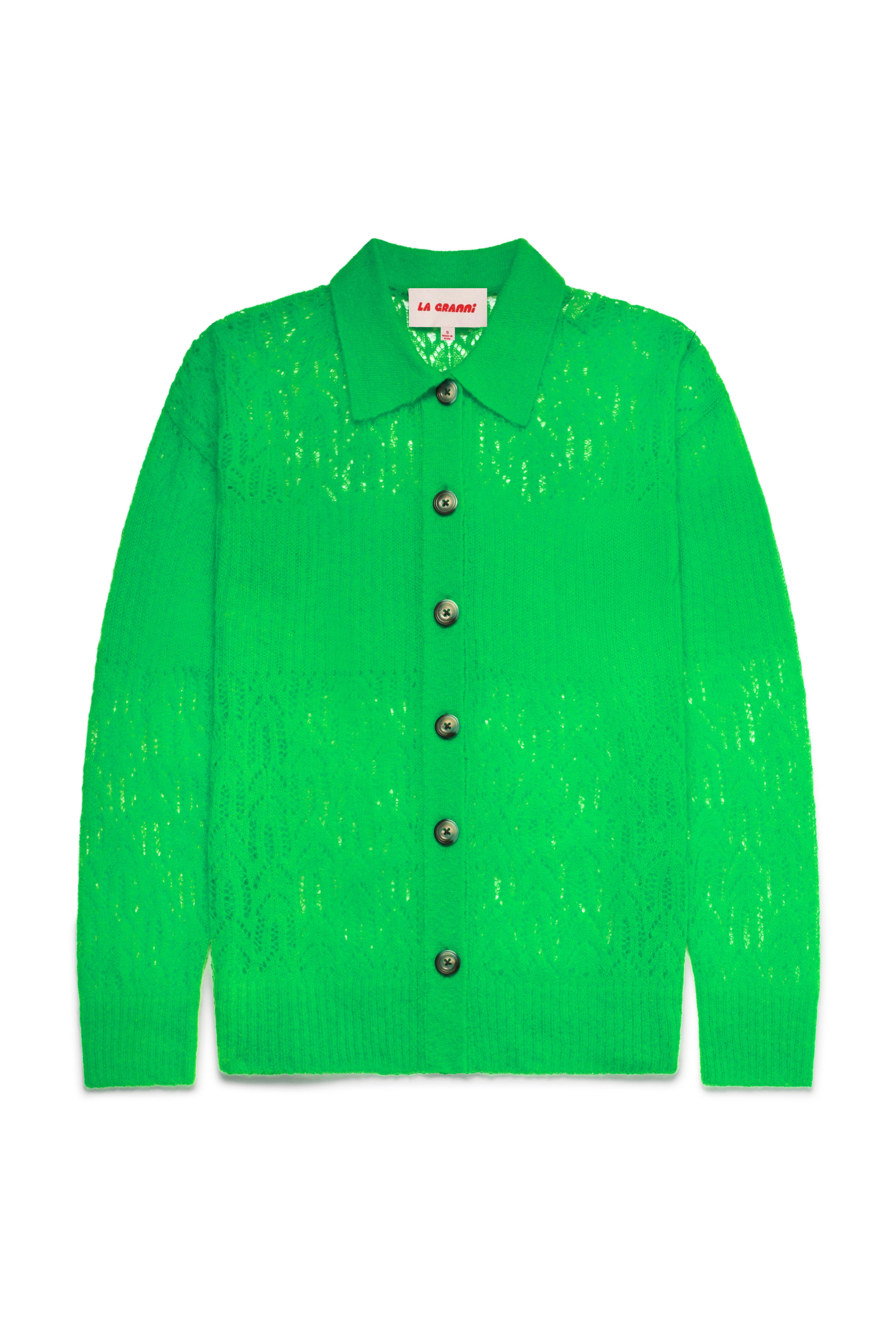 Arañita Collared Cardigan - Green