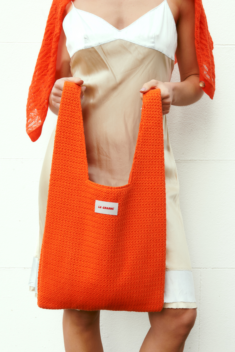 La G Knit Bag Orange