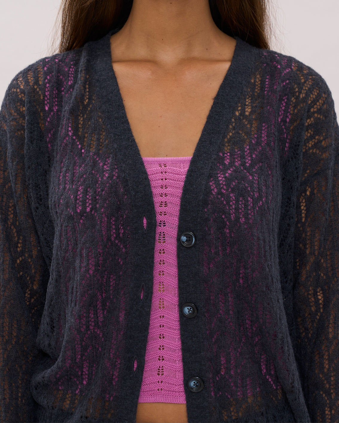 Aranita V Neck Cardigan - Black