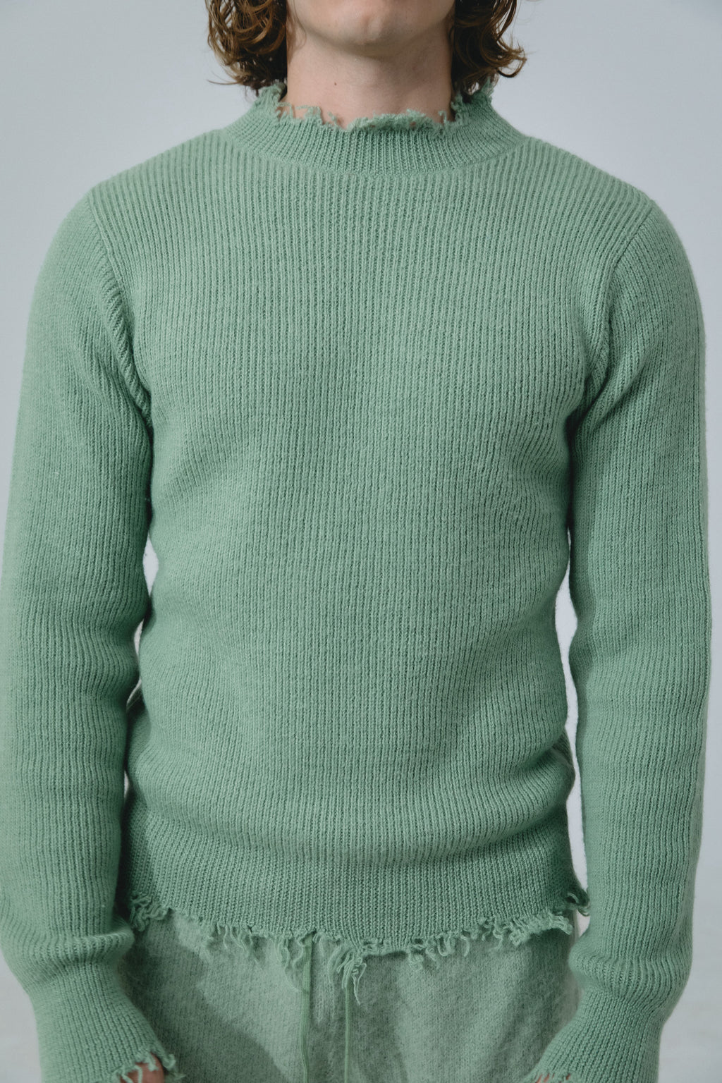 La Granni x Gabriele Alpaca Torn Jumper - Green