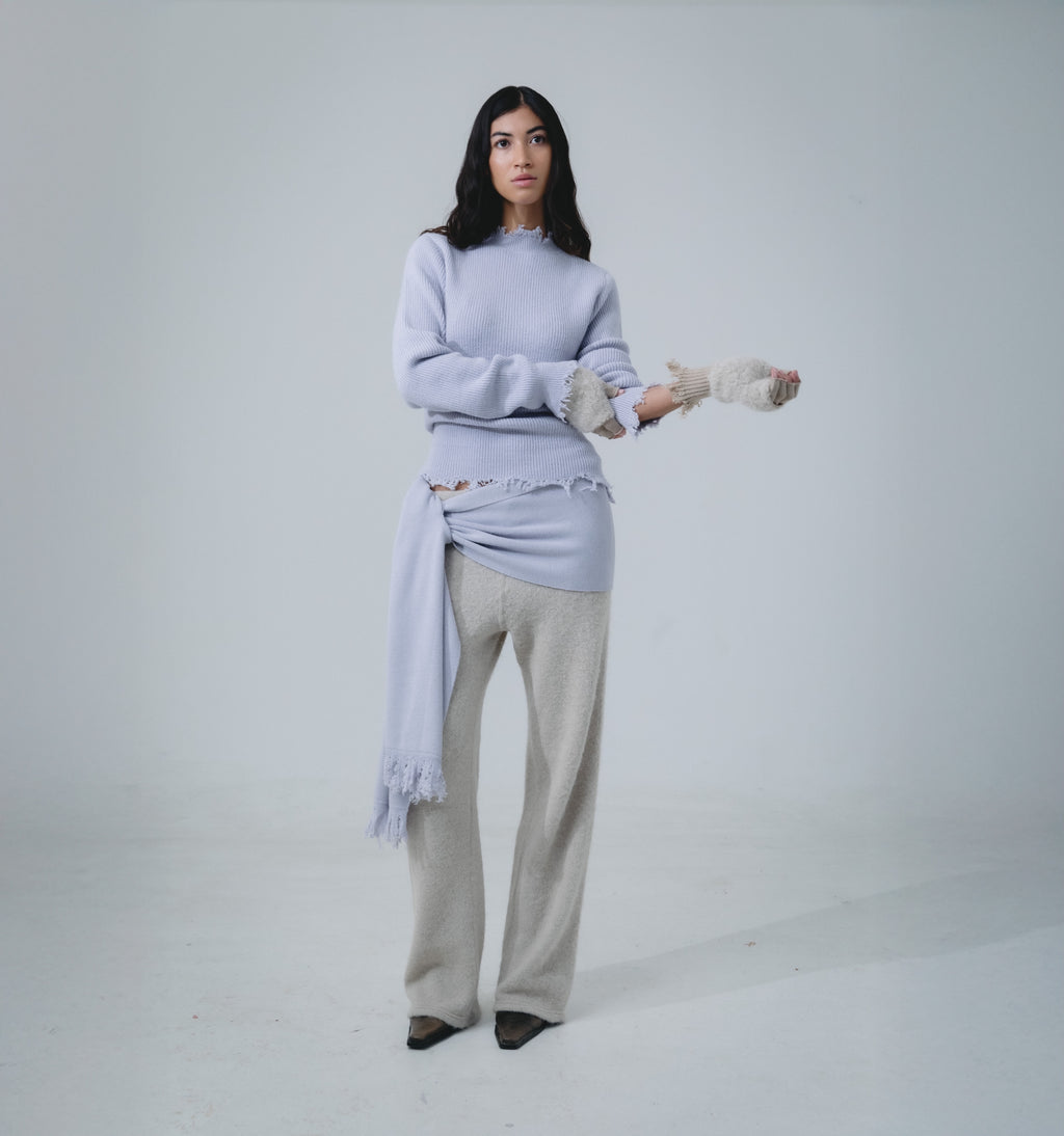 La Granni x Gabriele Three-Way Knit Scarf - Lilac