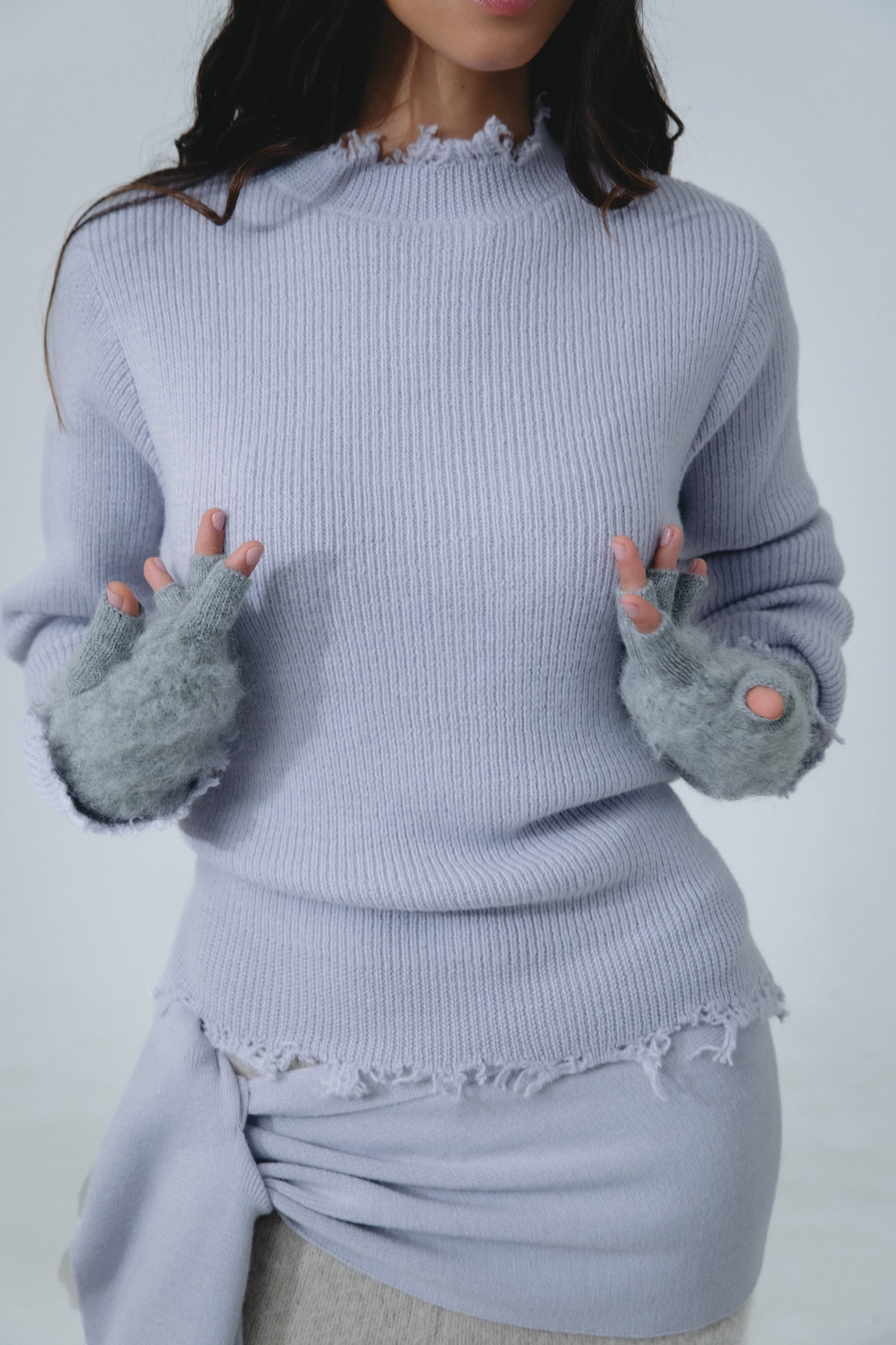 La Granni x Gabriele Alpaca Torn Jumper - Lilac