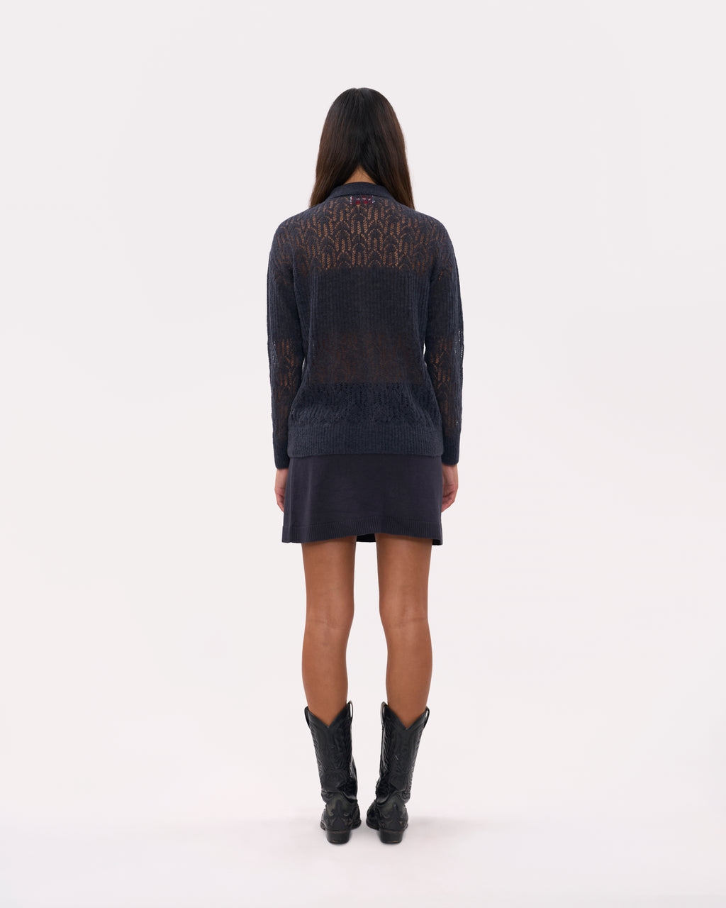 Arañita Collared Cardigan - Black