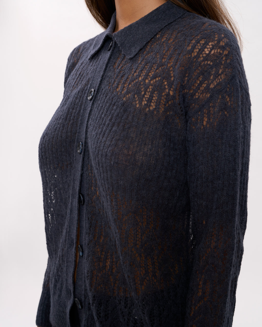 Arañita Collared Cardigan - Black