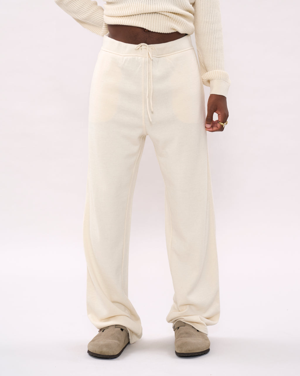 Men Trousers - Cream