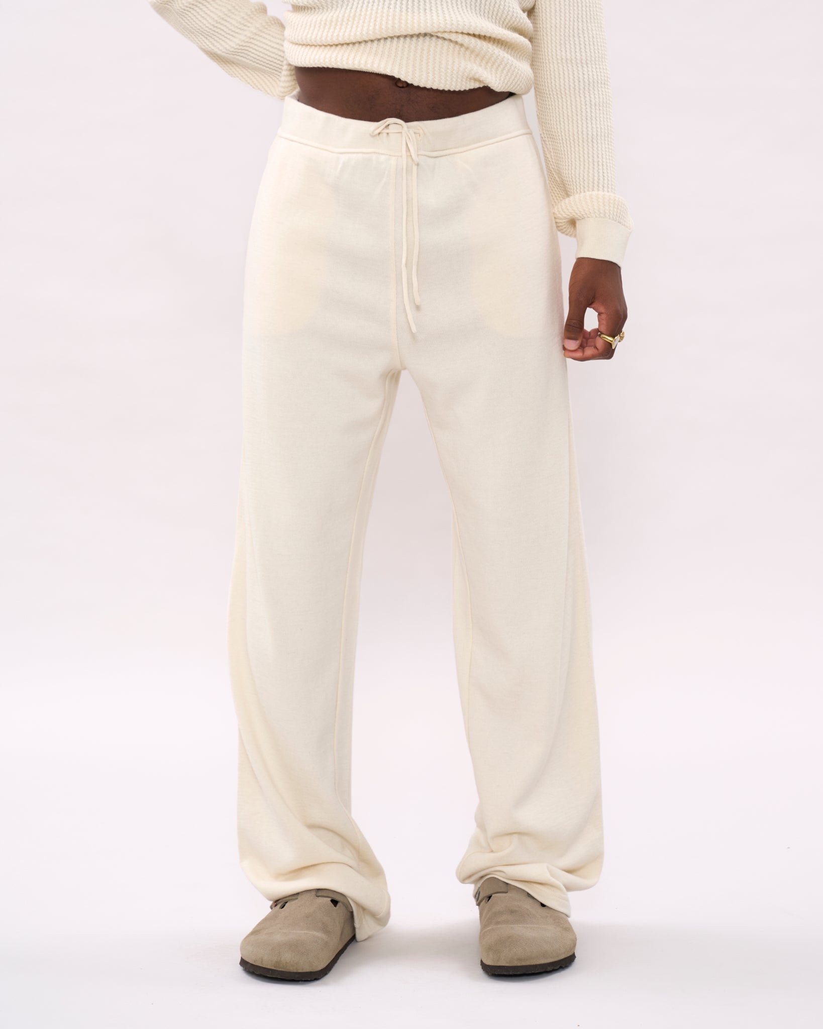 Men Trousers - Cream