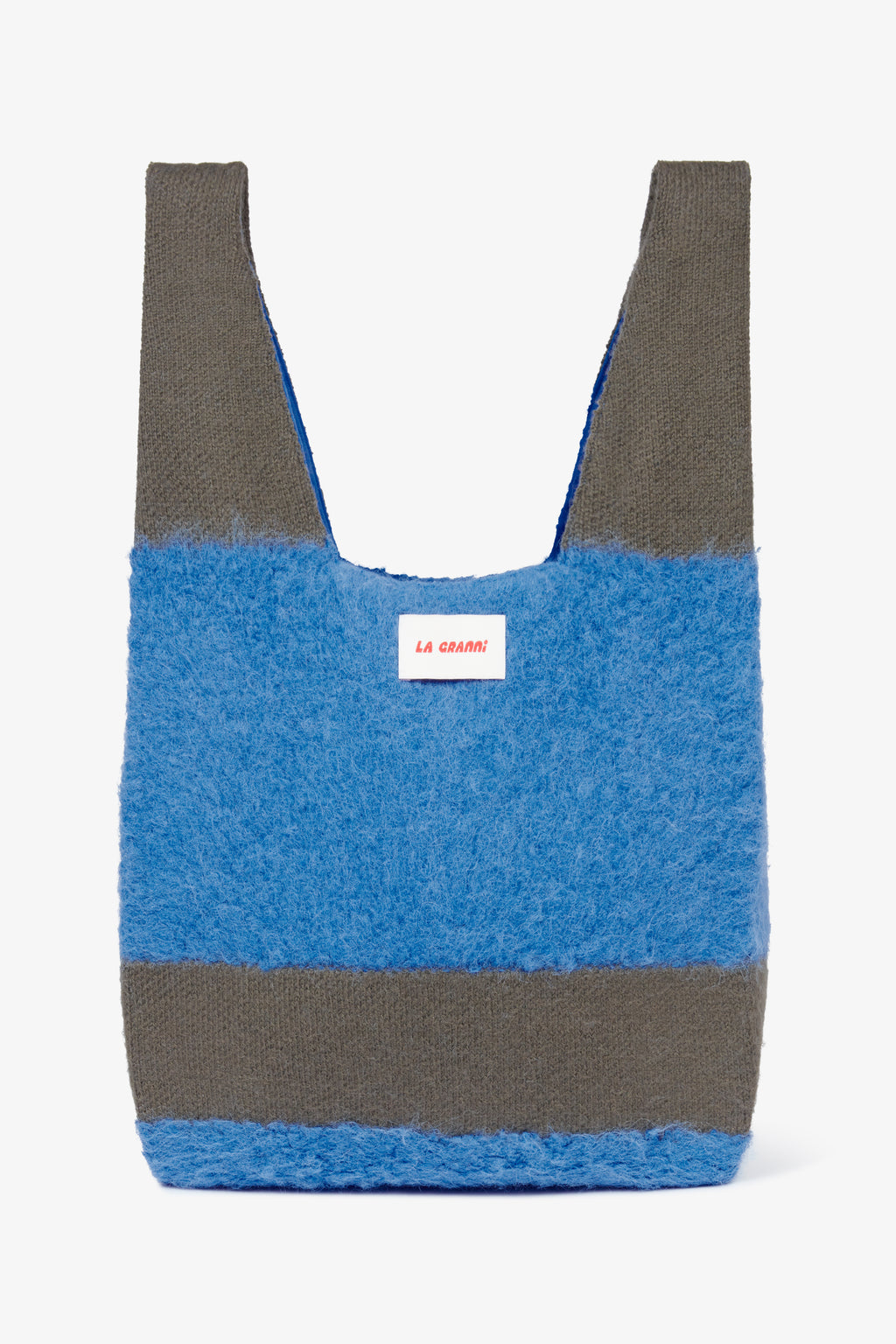 Fluffy Tote - Grey & Blue