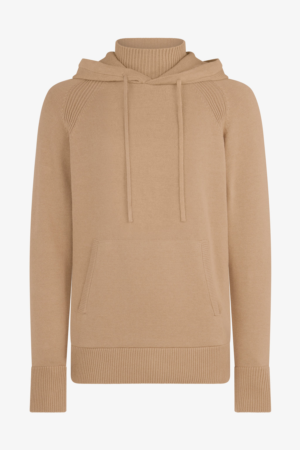 Knitted Rollneck Hoodie - Beige
