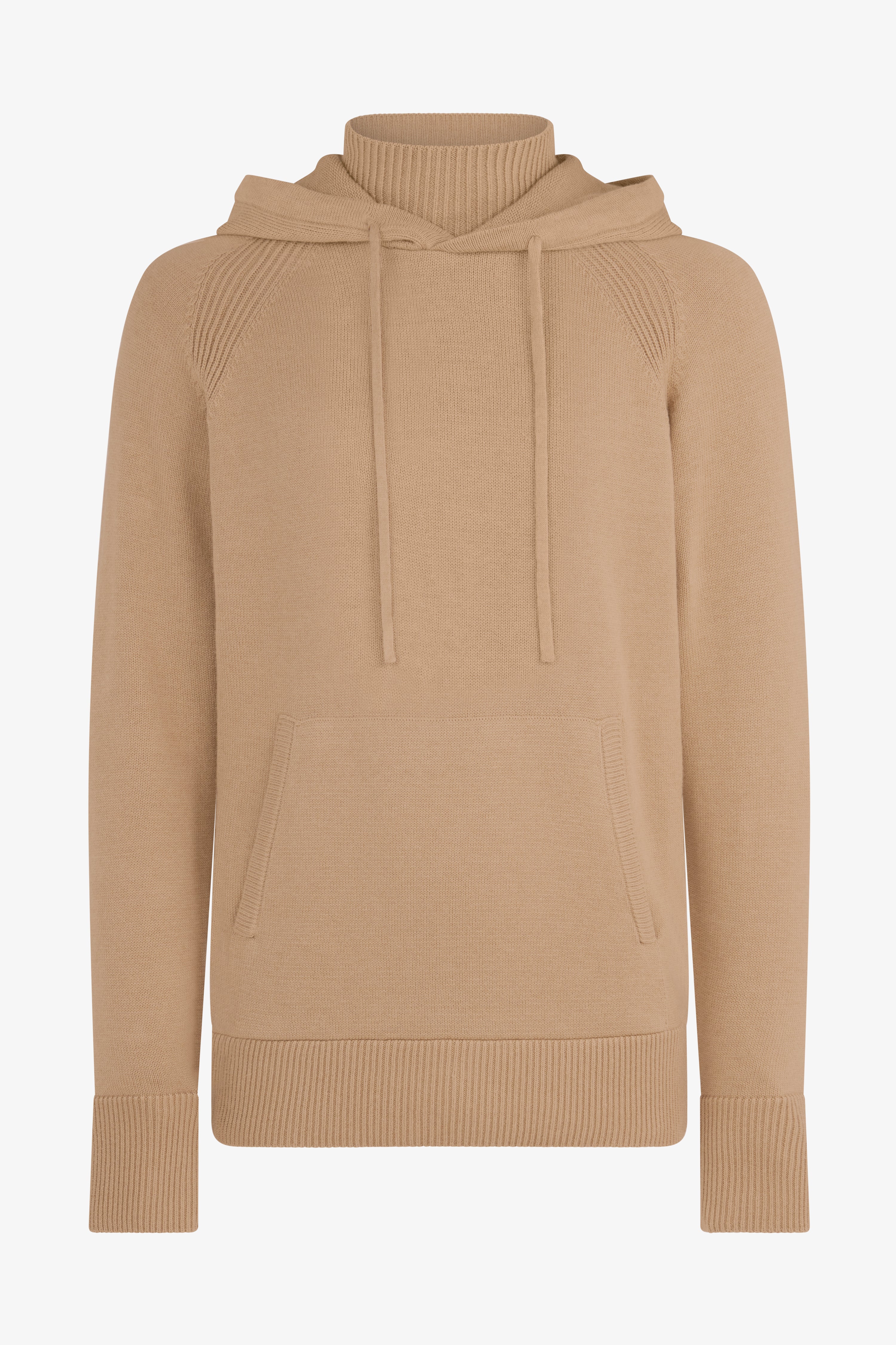 Knitted Rollneck Hoodie - Beige