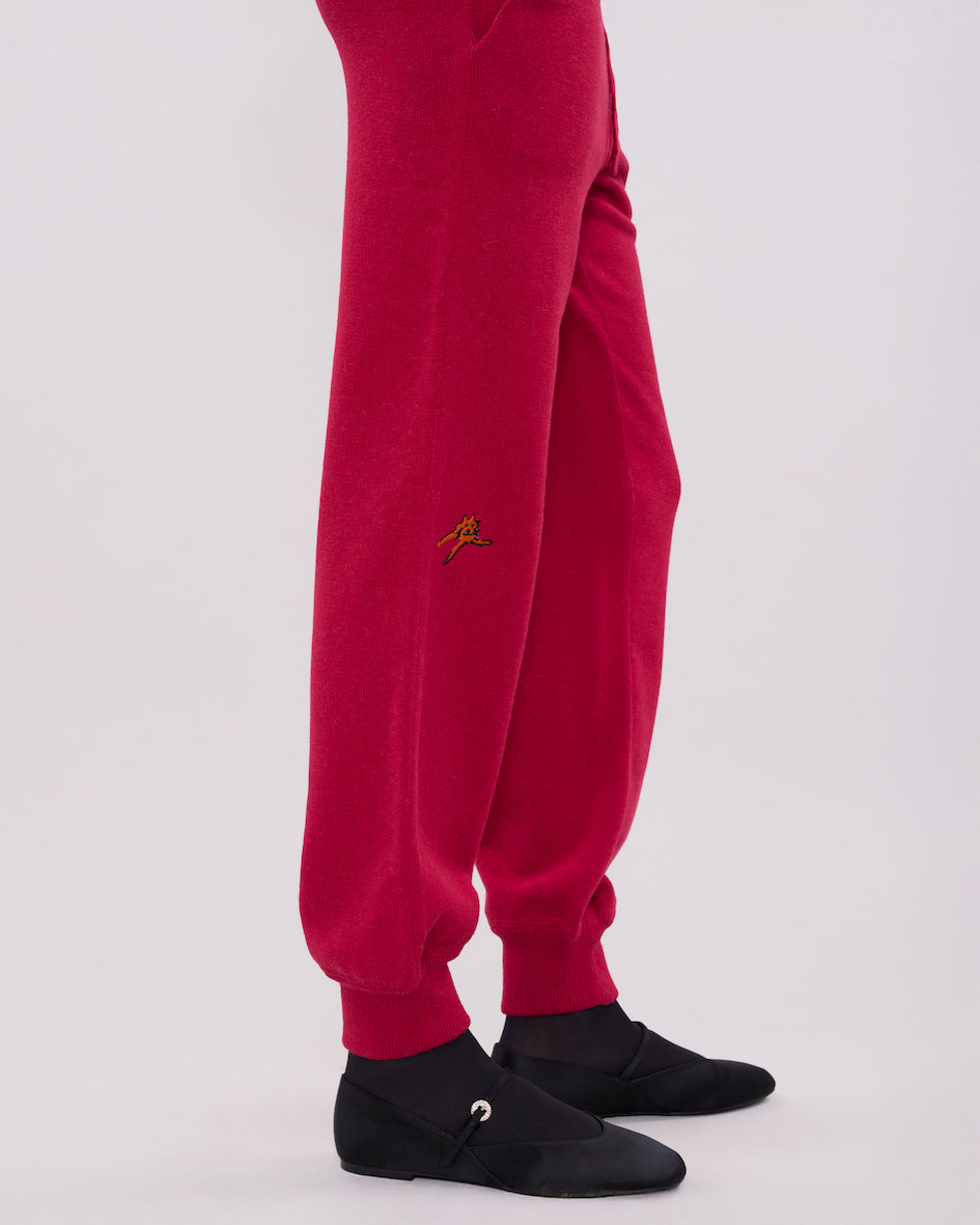Knitted Gato Trousers - Burgundy