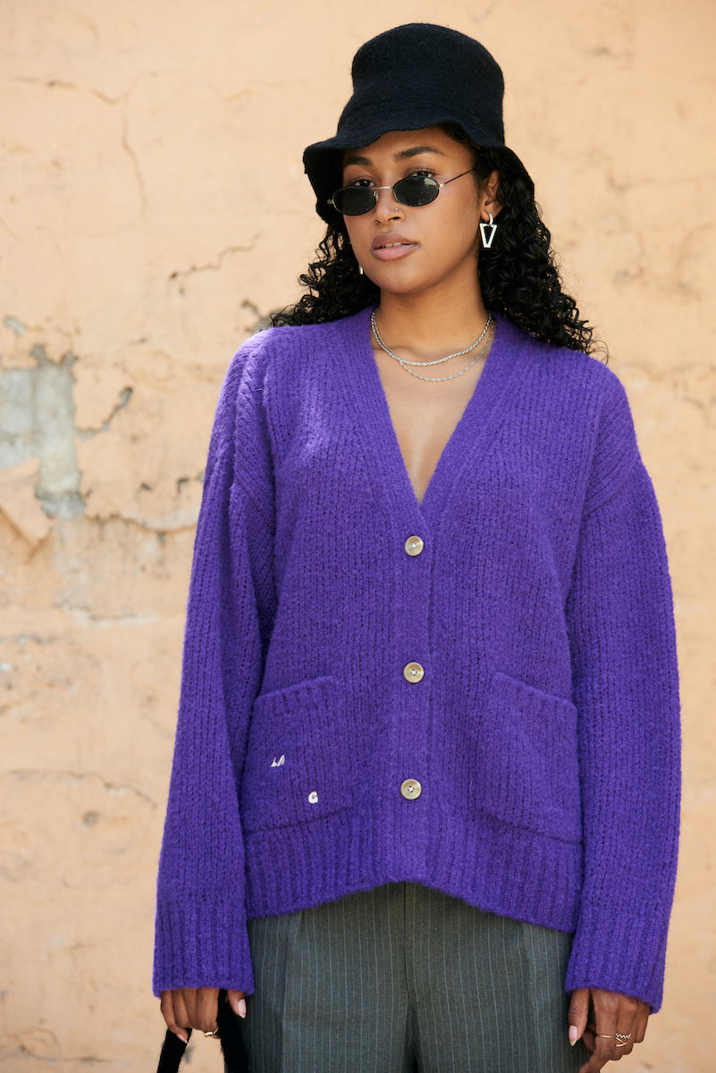 LA G Cardigan - Purple