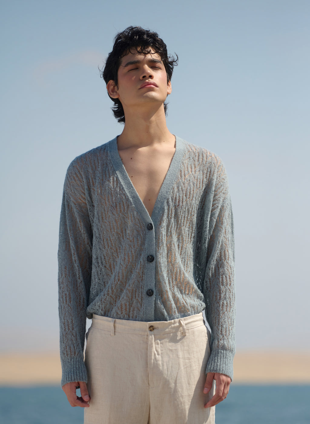 Arañita V Neck Cardigan - Grey