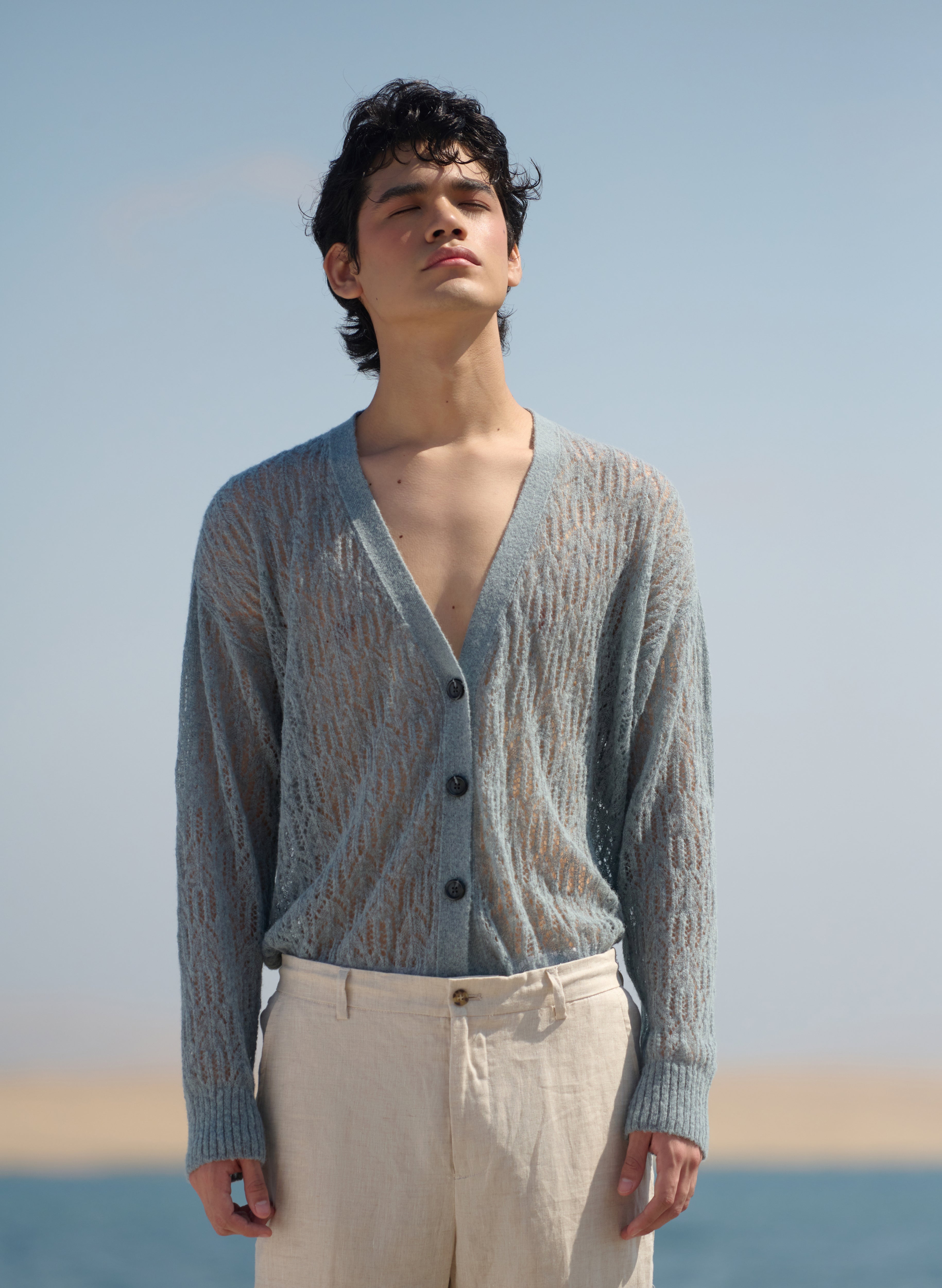 Arañita V Neck Cardigan - Grey