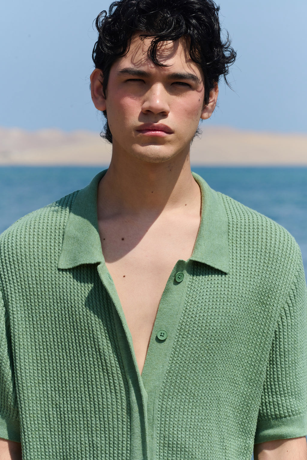 Cables Polo Shirt - Khaki