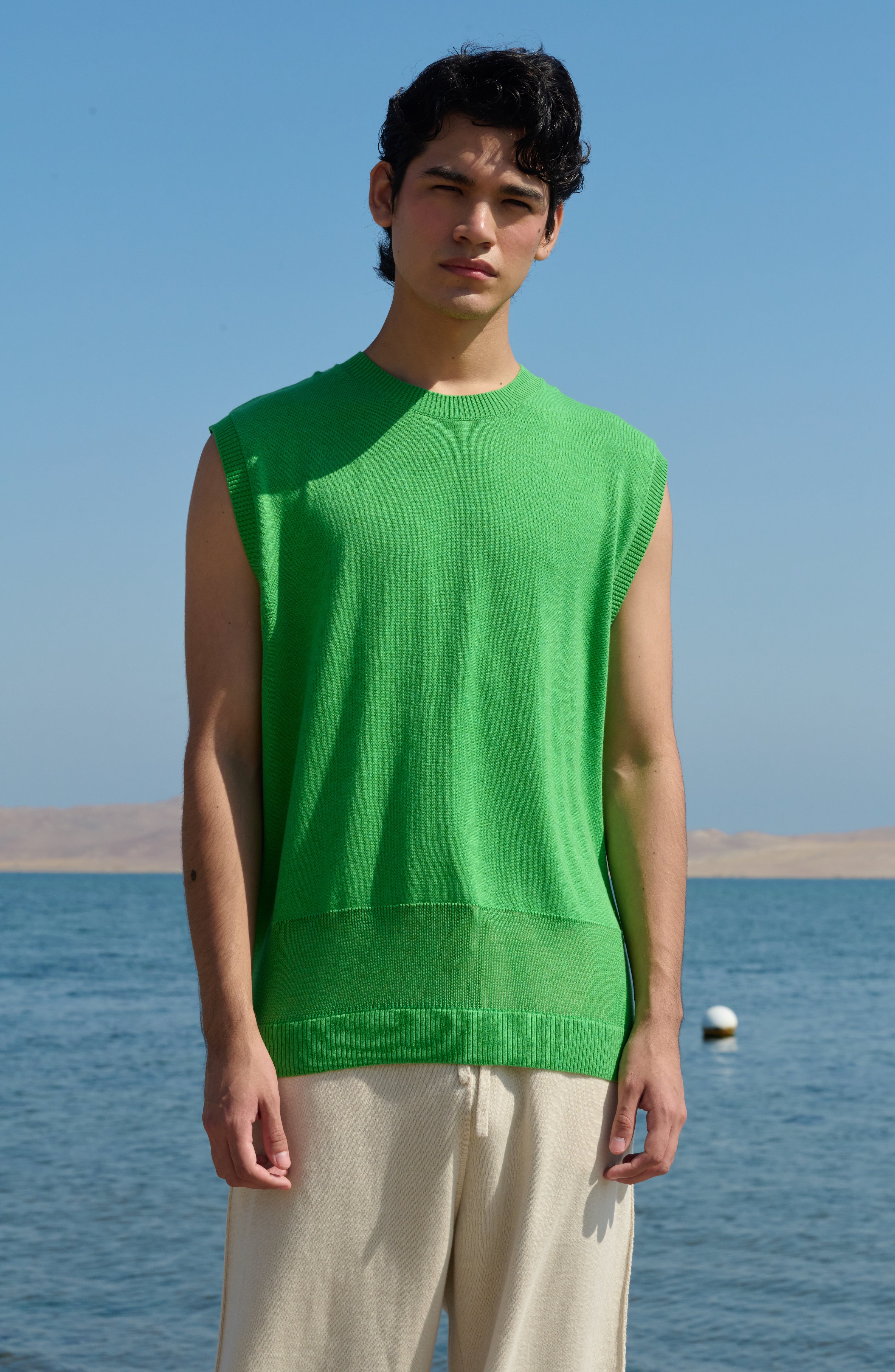 LA G Men's Knit Vest - Green