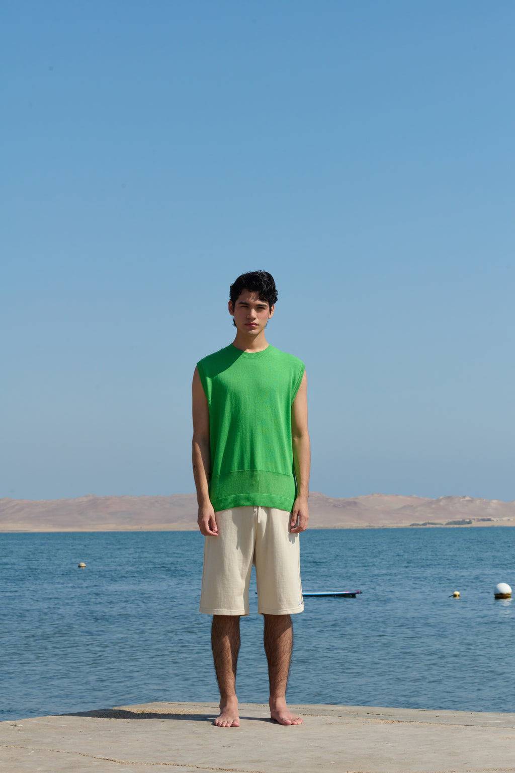 LA G Men's Knit Vest - Green