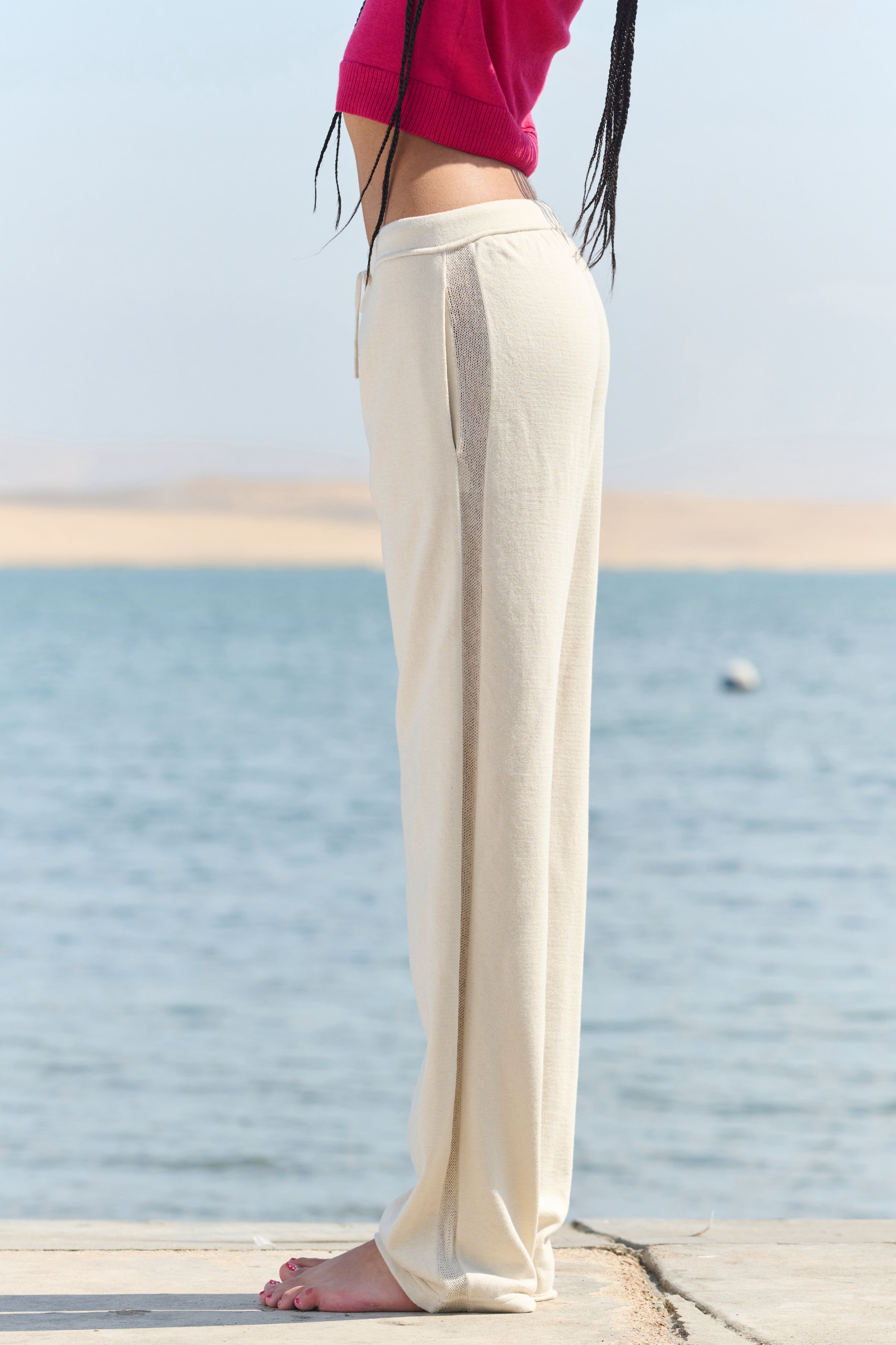 Mesh Trousers - Cream