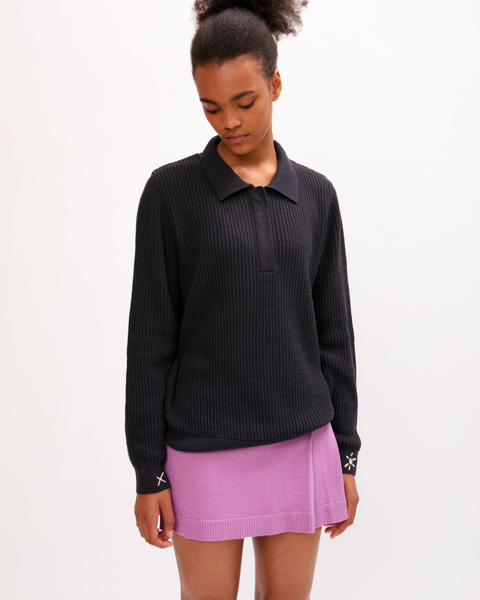 Embroidered Evening Shirt - Charcoal