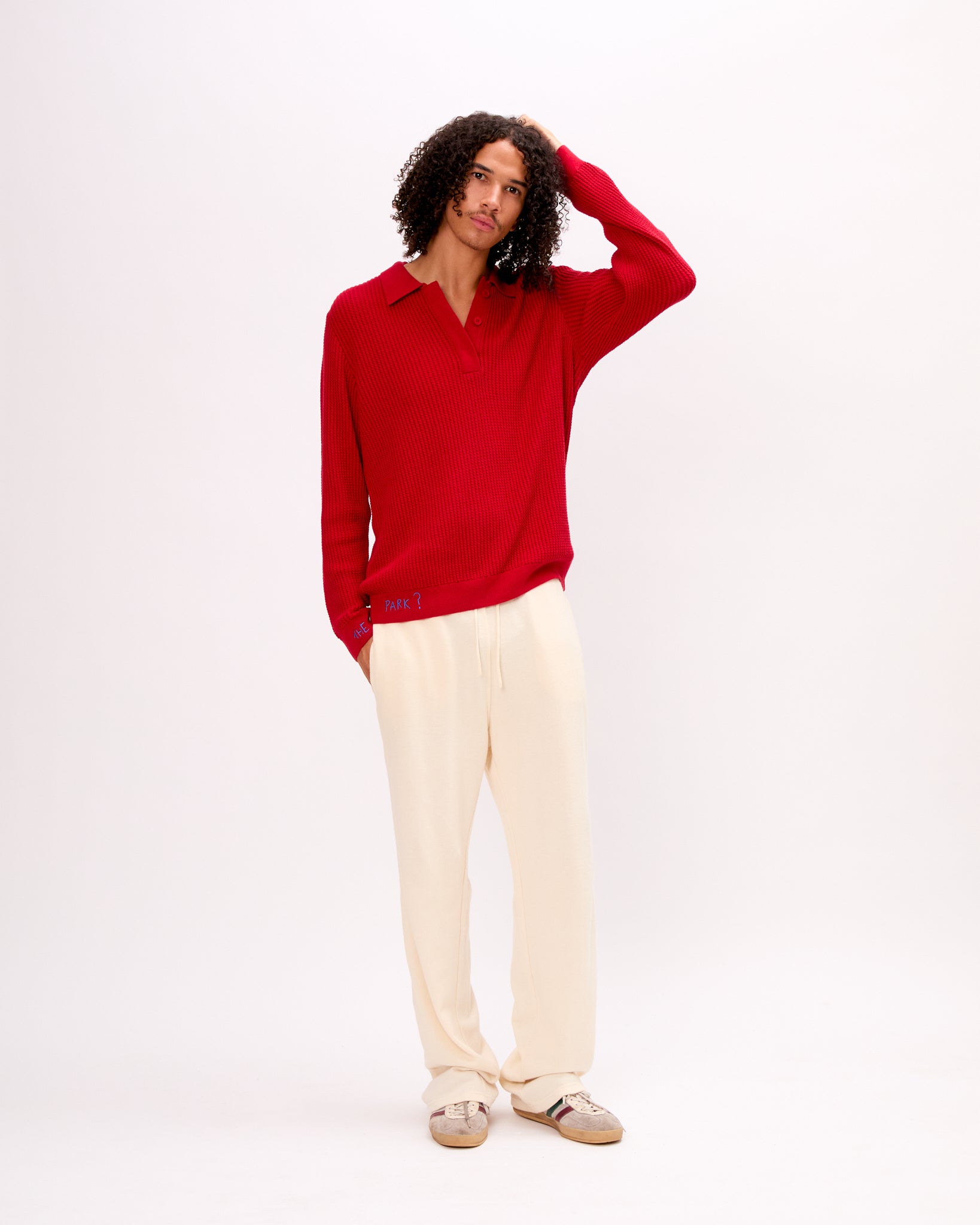 Embroidered Evening Shirt - Red