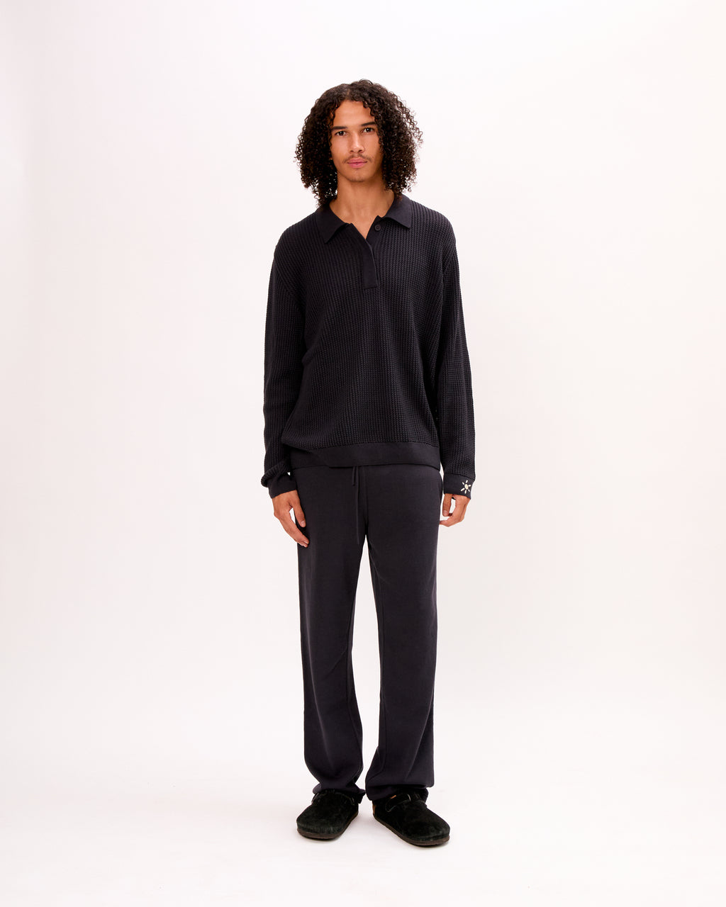 Embroidered Evening Shirt - Charcoal