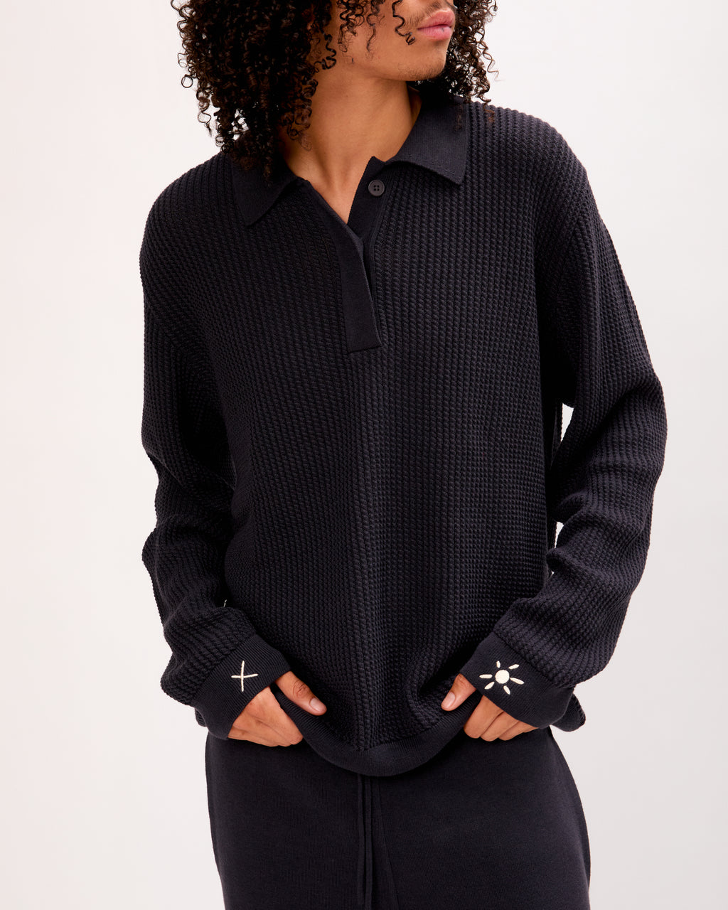 Embroidered Evening Shirt - Charcoal