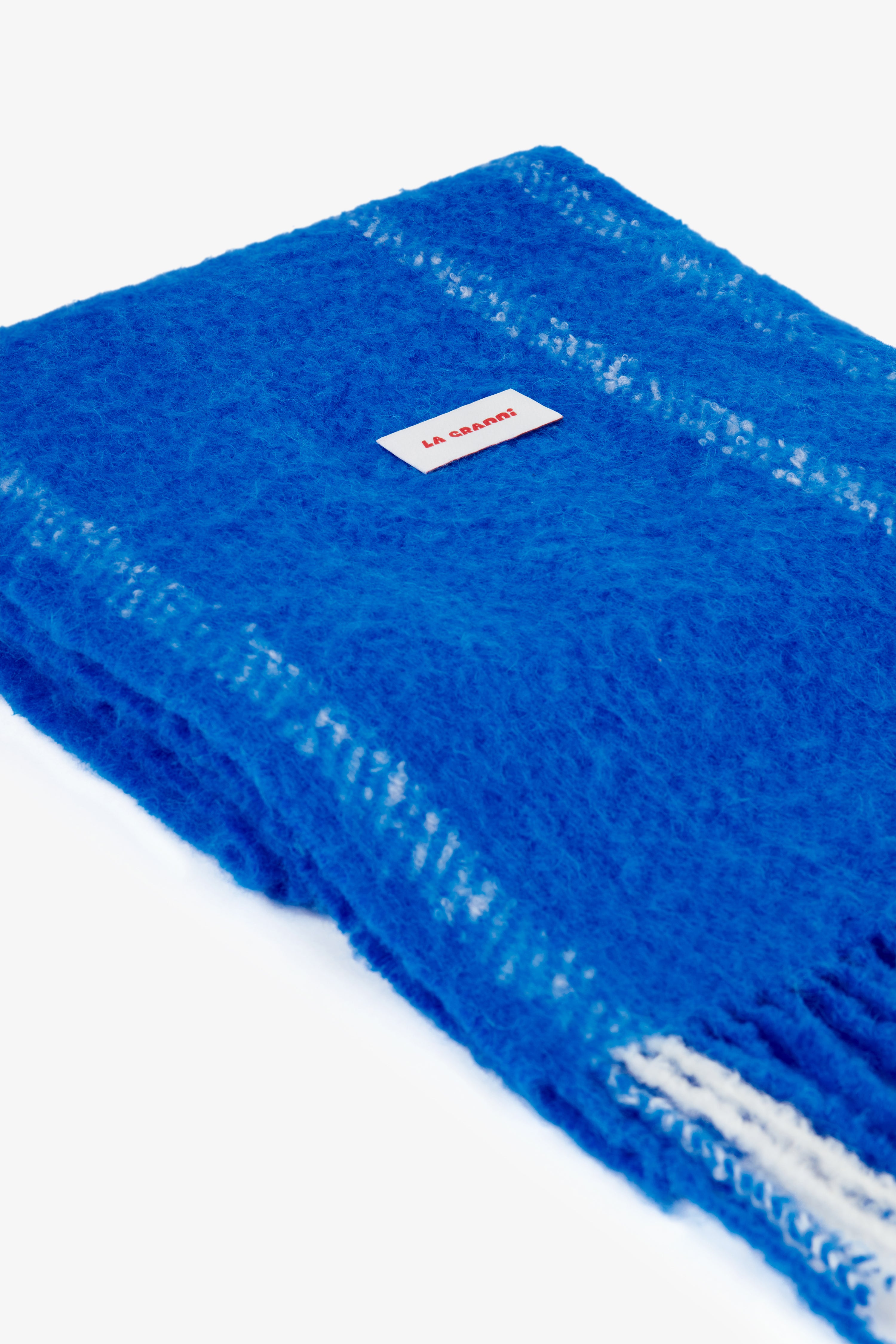 Oversized Scarf - Blue & Cream