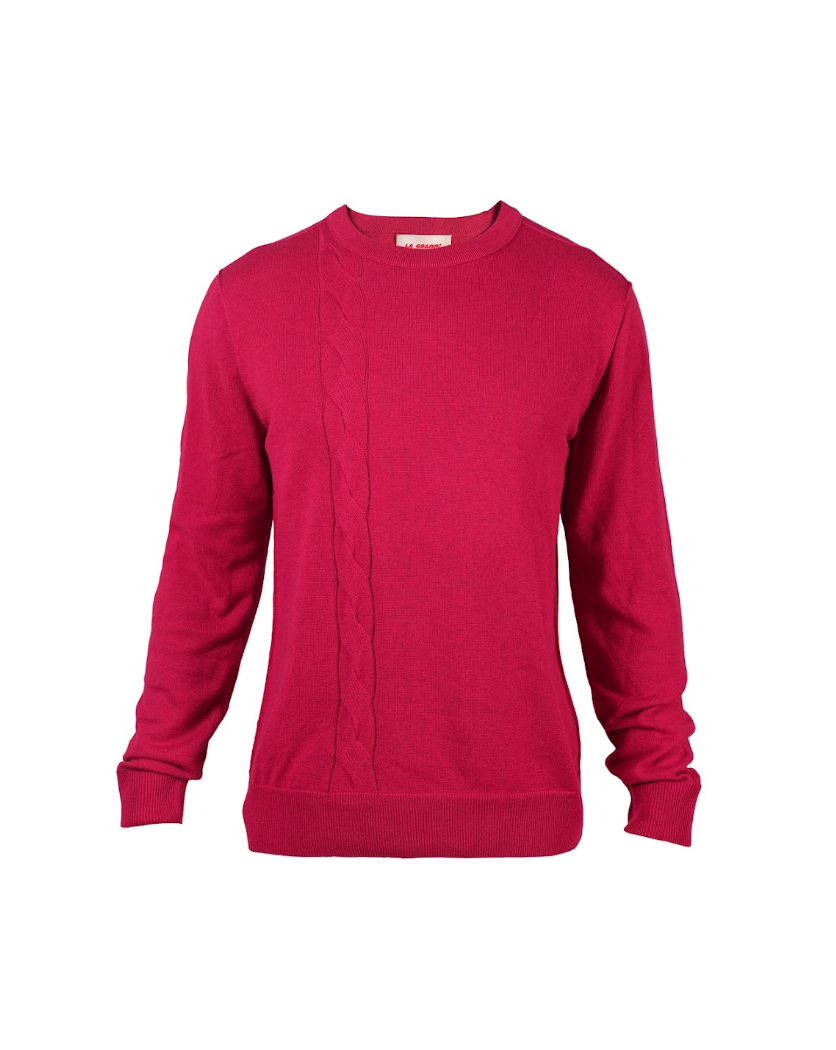 Cable Crewneck - Frambuesa Pink