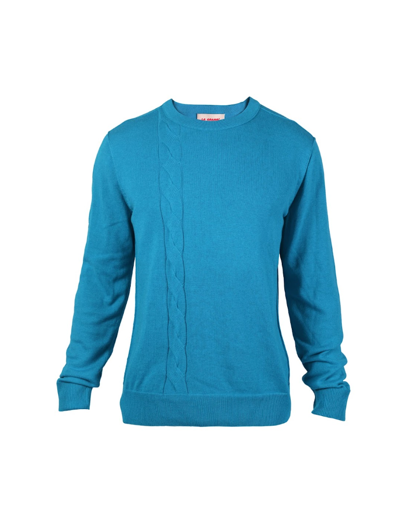 Cable Crewneck - Turquoise