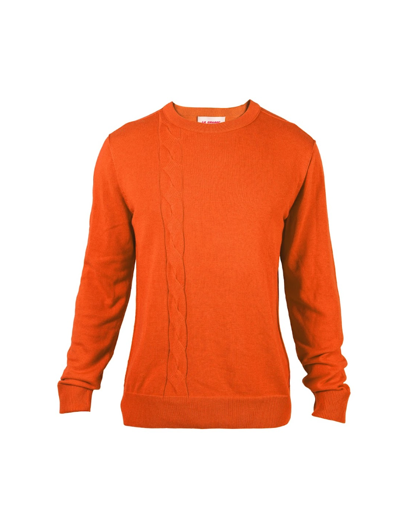 Cable Crewneck - Orange
