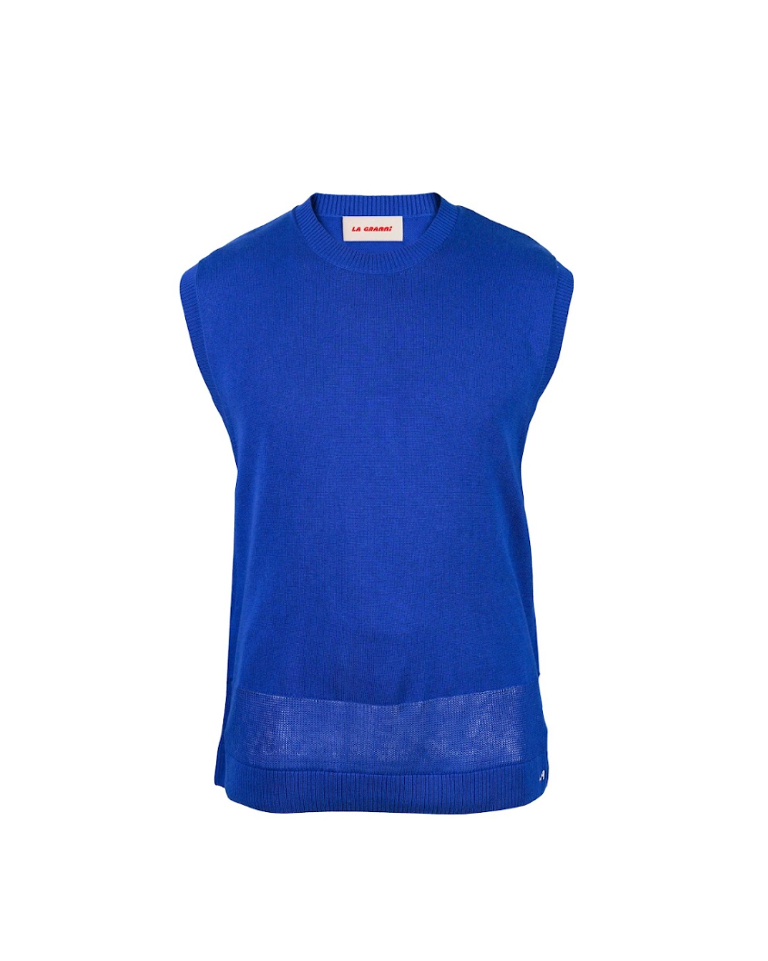 LA G Men's Knit Vest - Blue