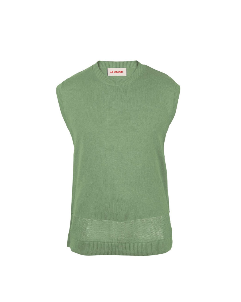 LA G Men's Knit Vest - Khaki