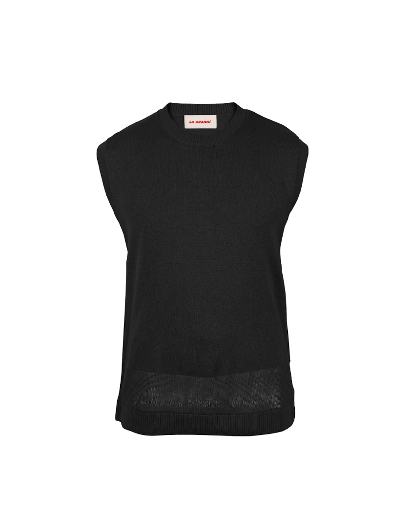 LA G Men's Knit Vest - Charcoal