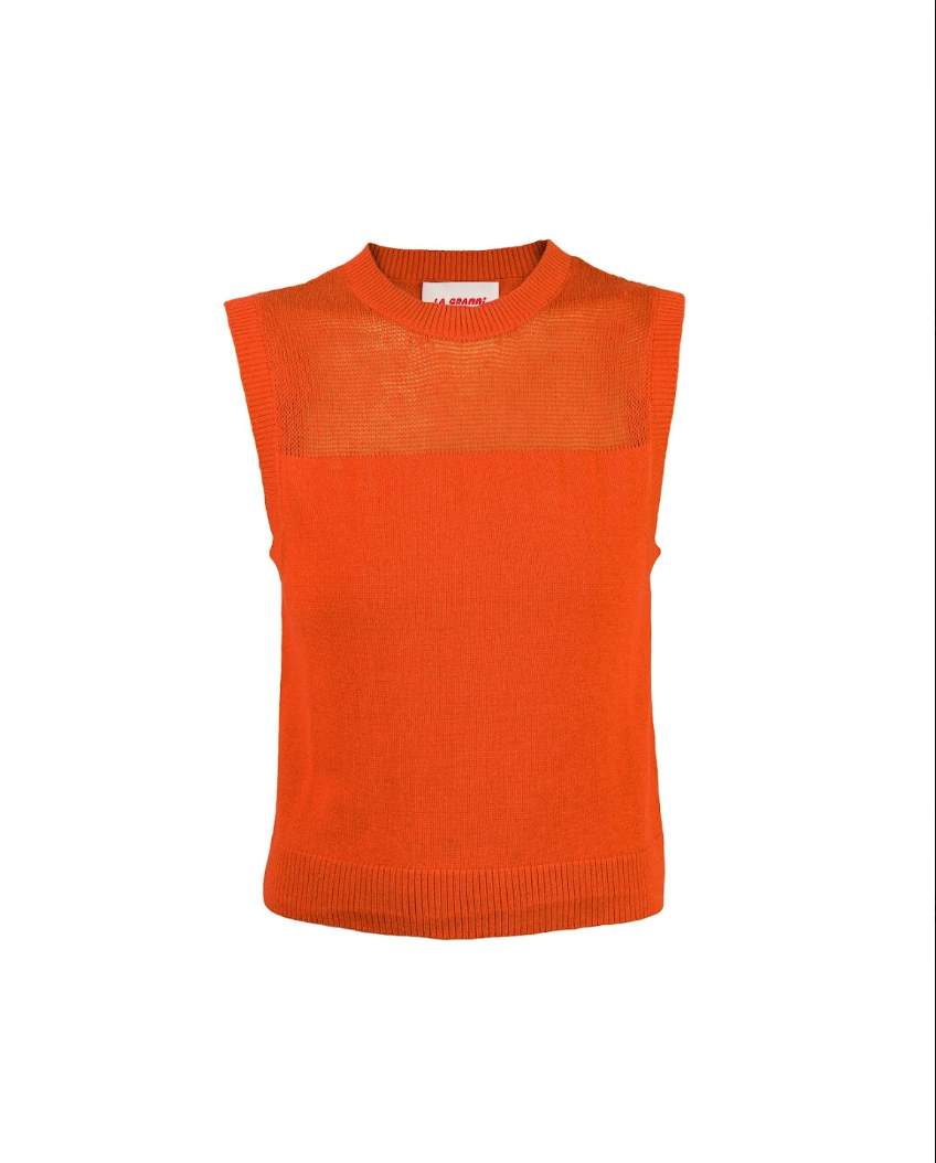 LA G Cropped Vest - Orange