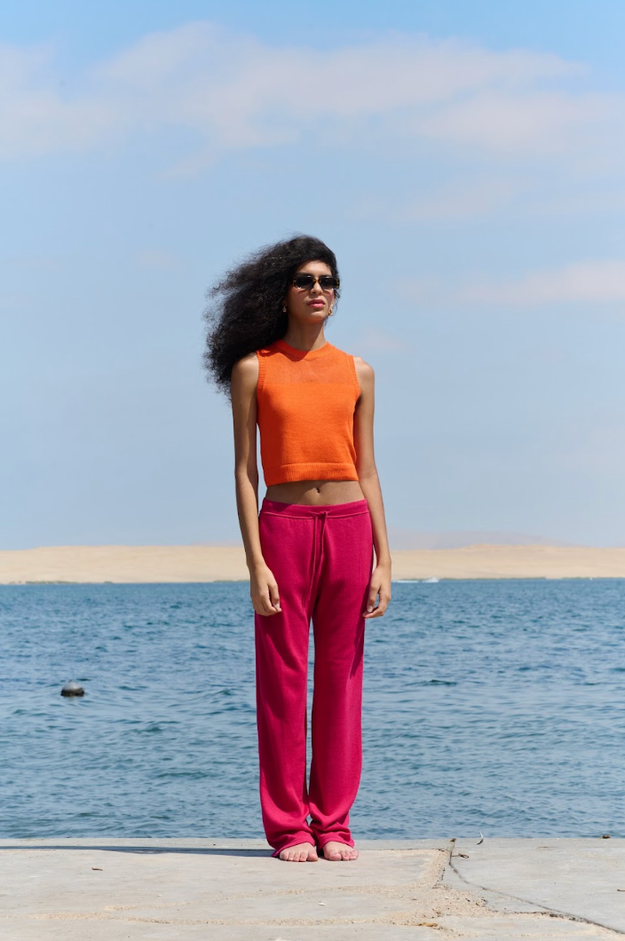 LA G Cropped Vest - Orange