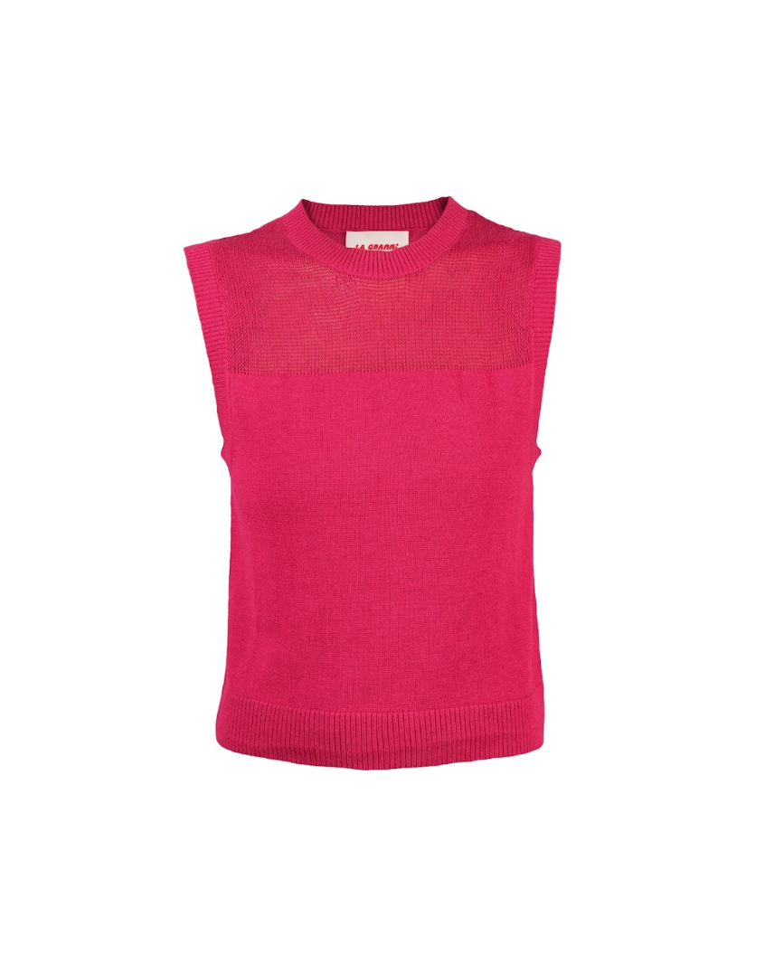 LA G Cropped Vest - Frambuesa Pink