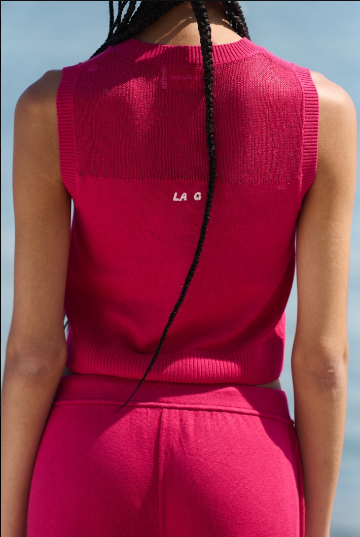 LA G Cropped Vest - Frambuesa Pink