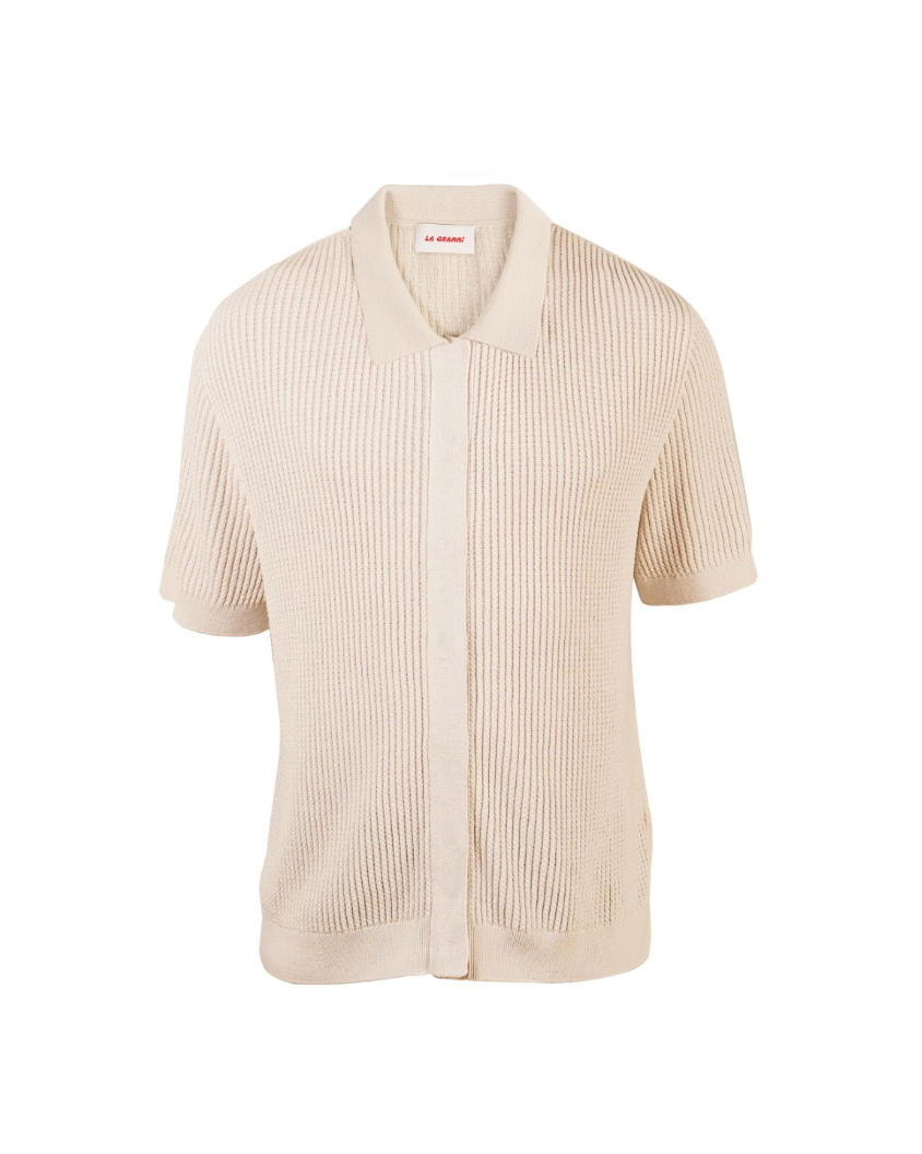 Cables Polo Shirt - Cream