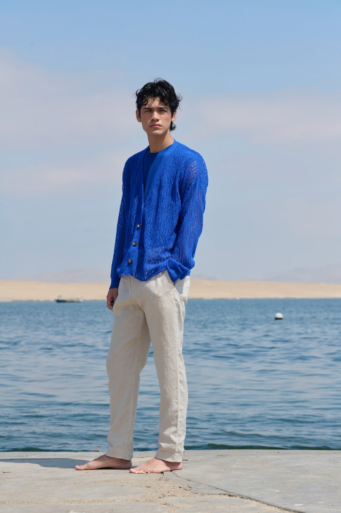 Arañita V Neck Cardigan - Blue