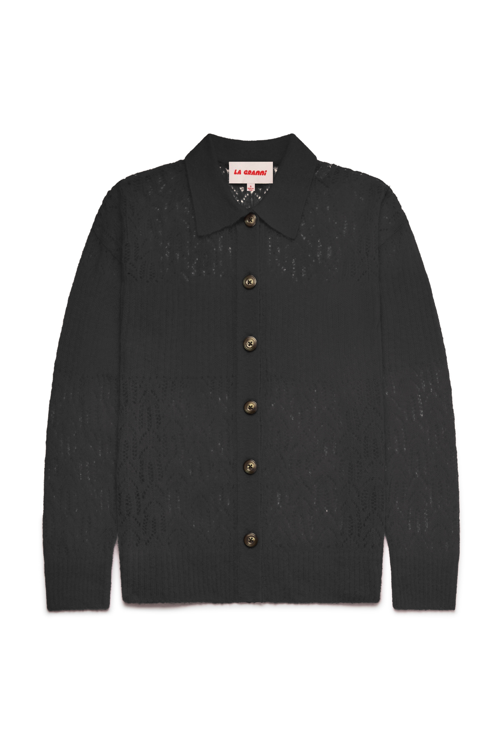 Arañita Collared Cardigan - Black