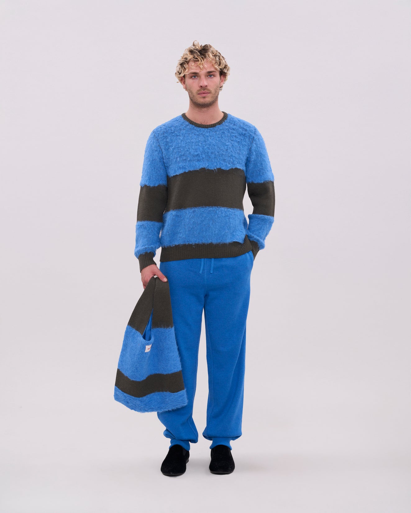 Two Tone Crewneck - Blue & Grey