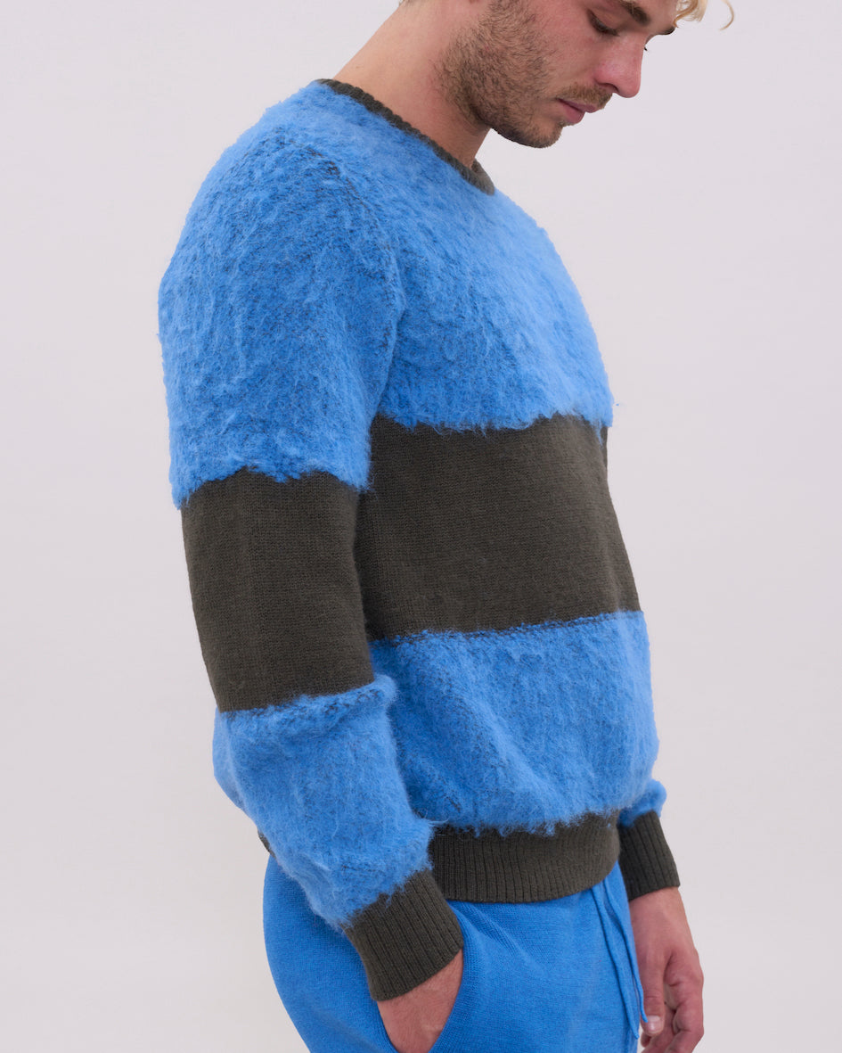 Two Tone Crewneck - Blue & Grey