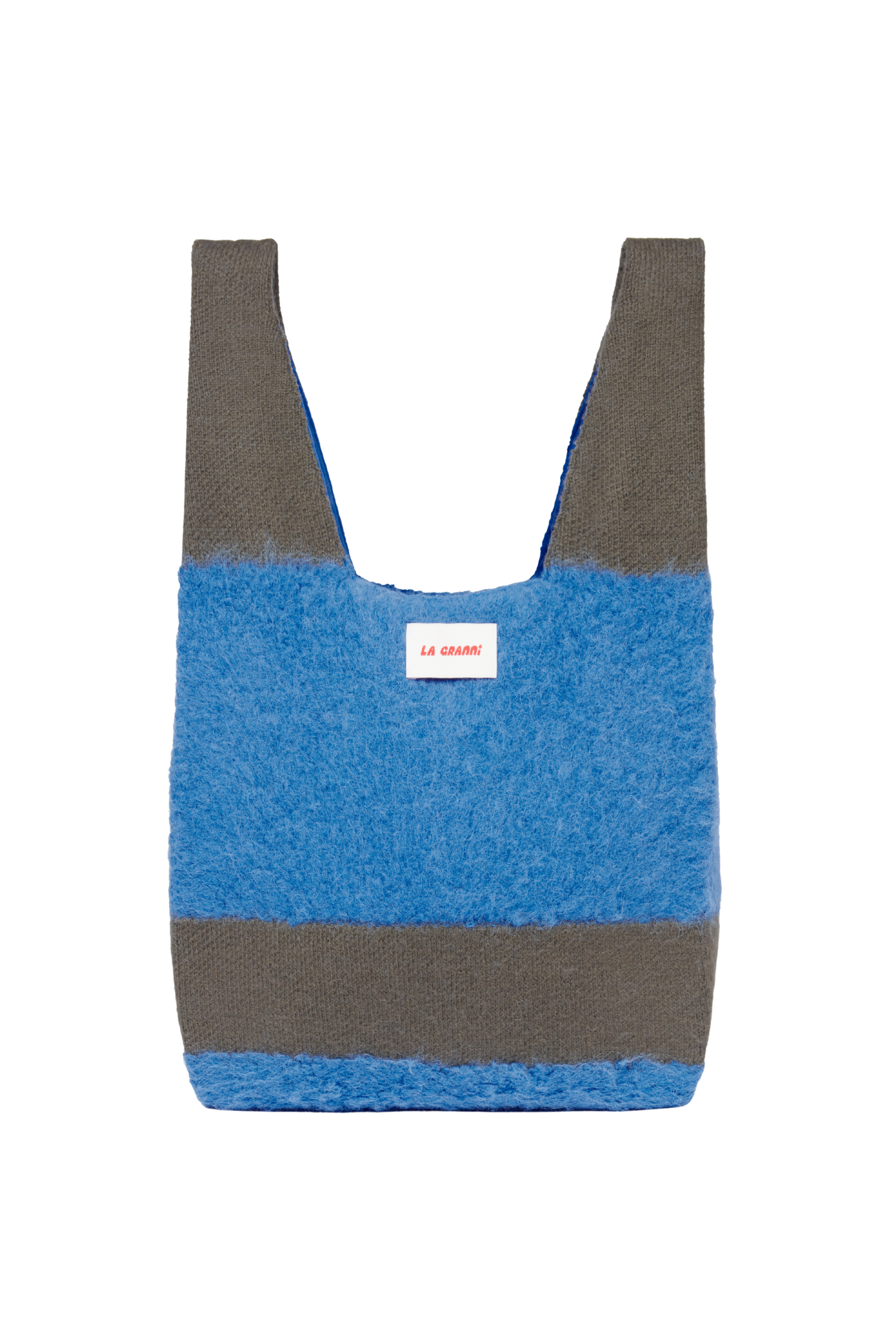 Fluffy Tote - Grey & Blue