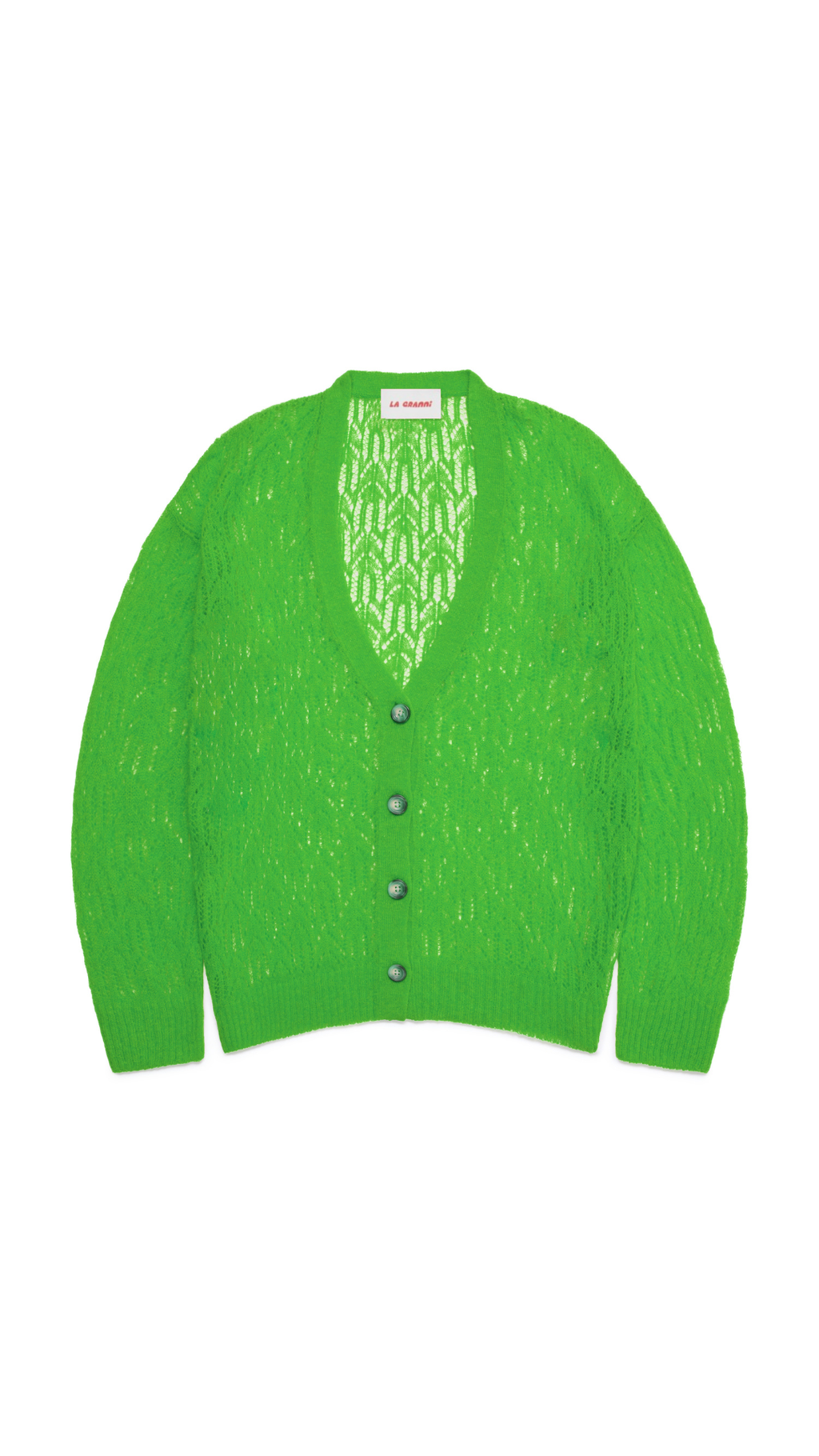 Arañita V Neck Cardigan - Green
