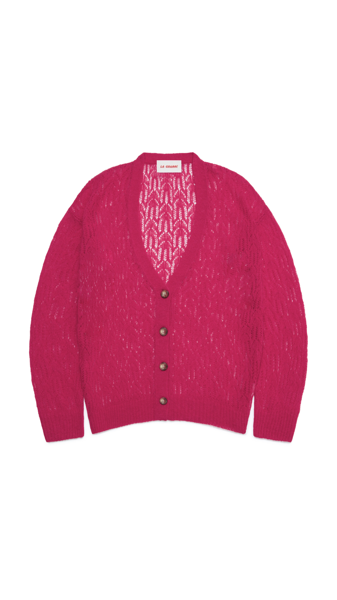 Arañita V Neck Cardigan - Frambuesa Pink