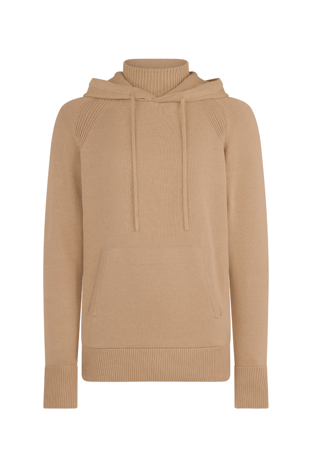 Knitted Rollneck Hoodie - Beige