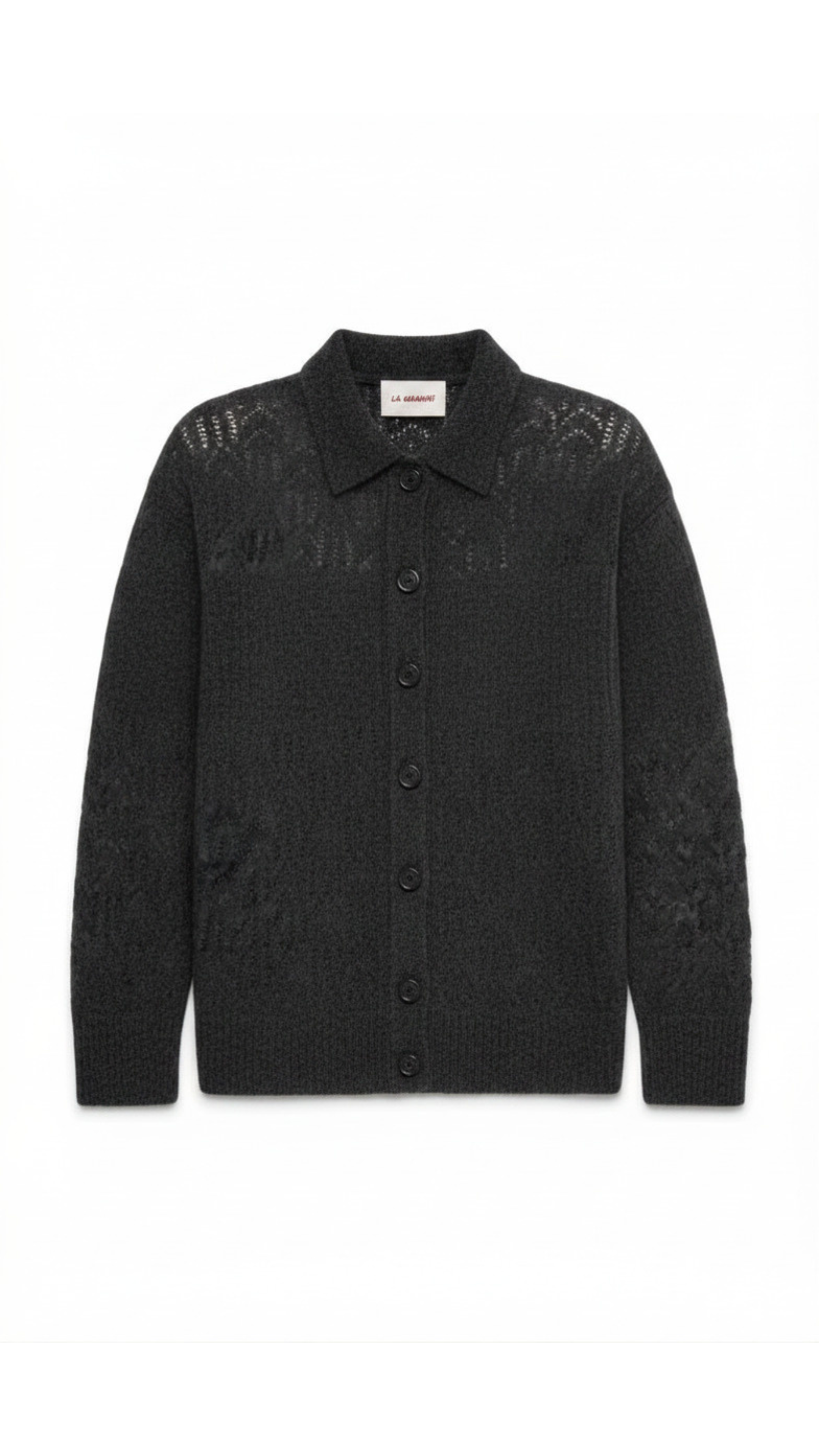 Arañita Collared Cardigan - Black