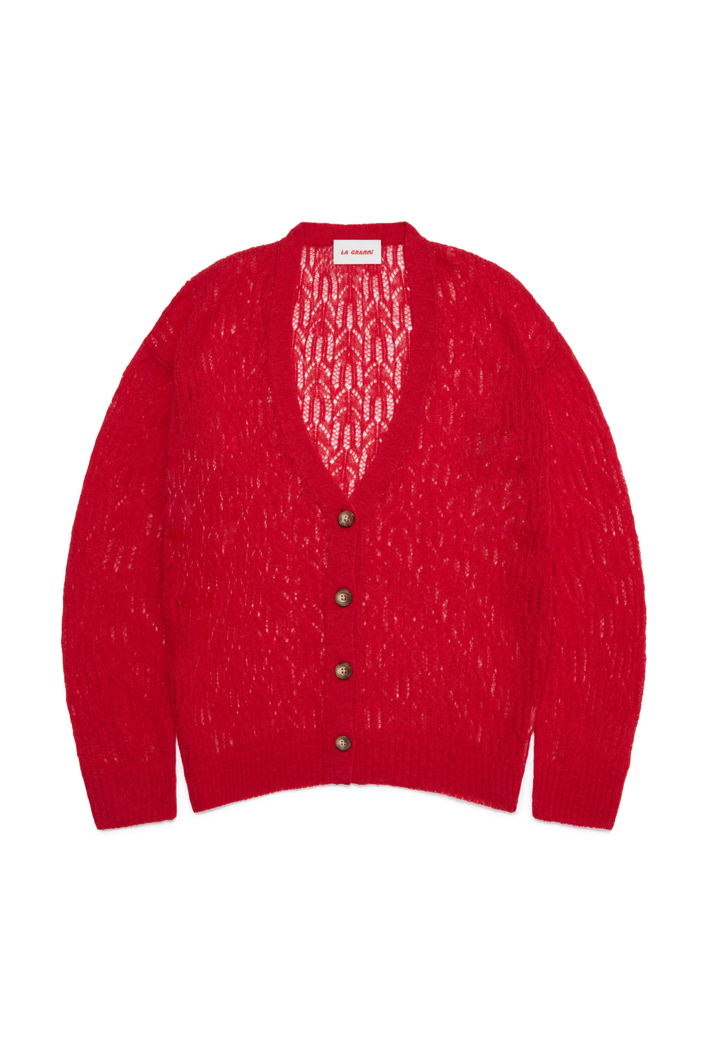 Arañita V Neck Cardigan - Red